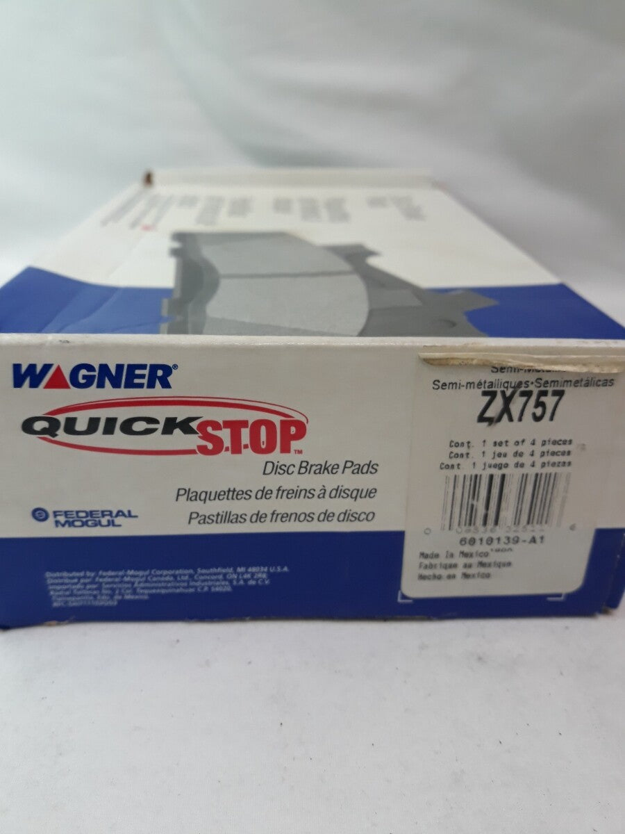 NEW WAGNER QUICK STOP Semi-Metallic Disc Brake Pads Ref# ZX757