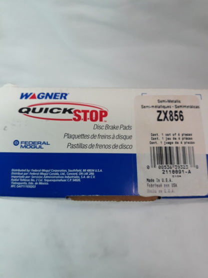 NEW WAGNER QUICK STOP Semi-Metallic Disc Brake Pads Ref# ZX856