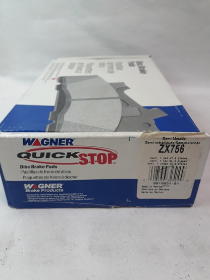 NEW WAGNER QUICK STOP Semi-Metallic Disc Brake Pads Ref# ZX756