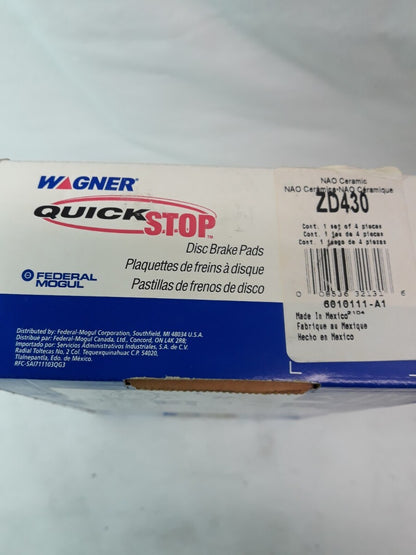 NEW WAGNER QUICK STOP NAO Ceramic Disc Brake Pads Ref# ZD430