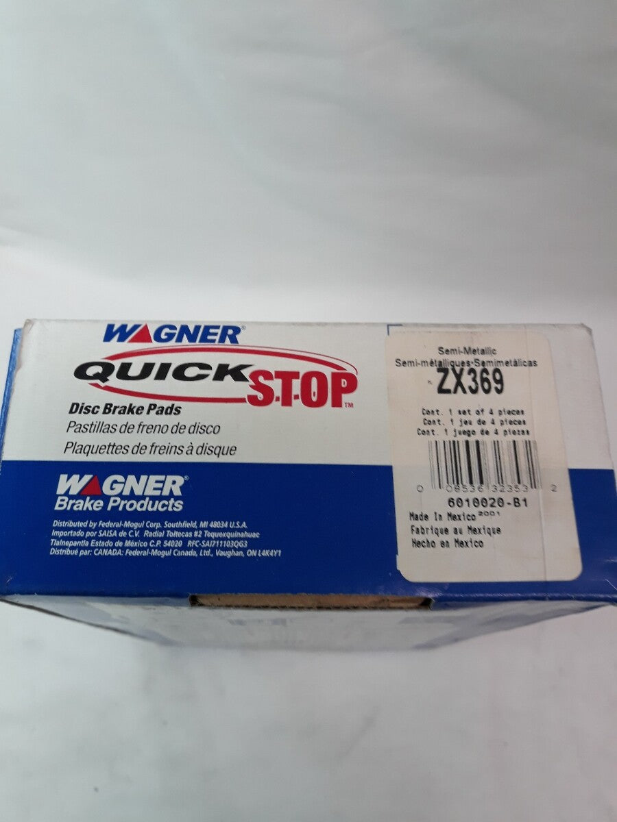 NEW WAGNER QUICK STOP Semi-Metallic Disc Brake Pads Ref# ZX369