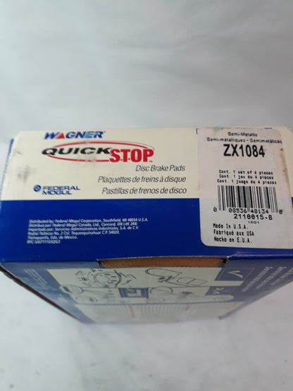 NEW WAGNER QUICK STOP Semi-Metallic Disc Brake Pads Ref# ZX1084