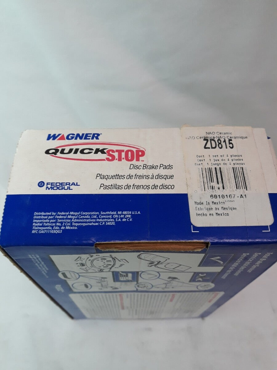 NEW WAGNER QUICK STOP NAO Ceramic Disc Brake Pads Ref# ZD815