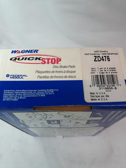 NEW WAGNER QUICK STOP NAO Ceramic Disc Brake Pads Ref# ZD476