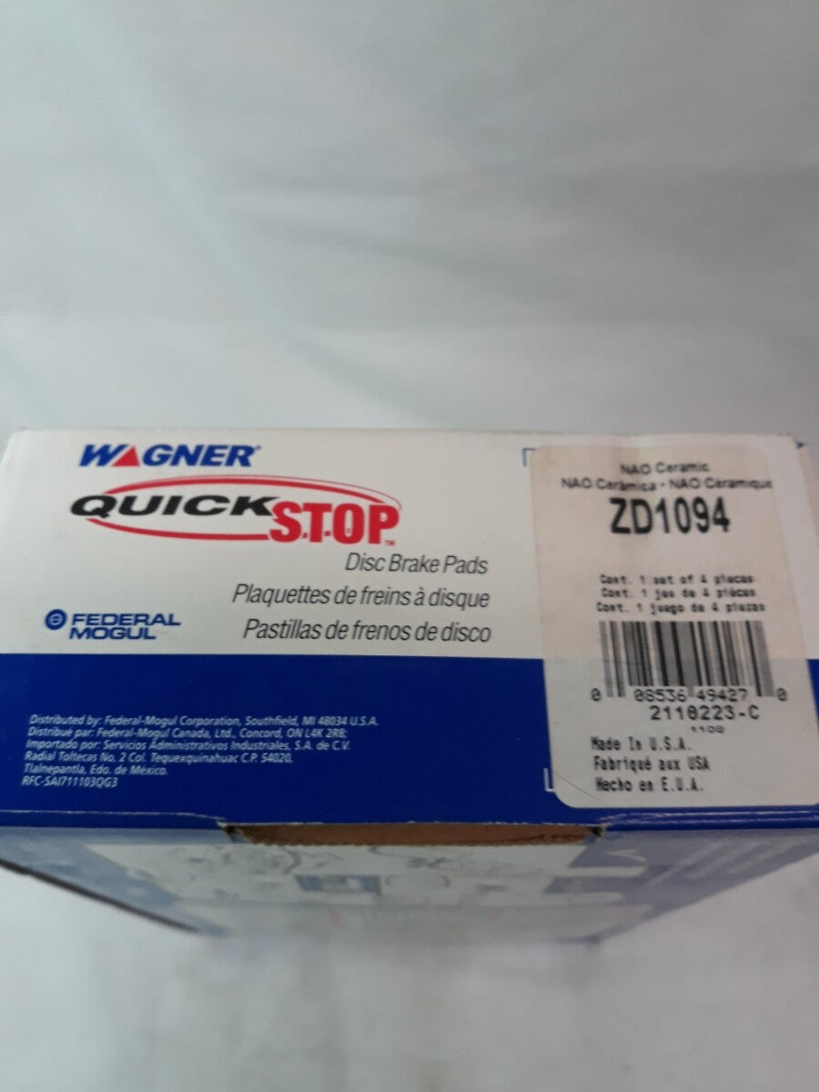 NEW WAGNER QUICK STOP NAO Ceramic Disc Brake Pads Ref# ZD1094