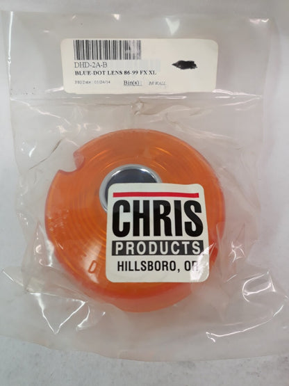 NEW CHRIS PRODUCTS Blue Dot Amber Lens 86-99 FX, XL Part# DHD-2A-B