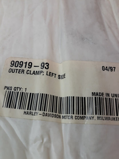 NEW HARLEY DAVIDSON Left Side Outer Clamp Part# 90919-93