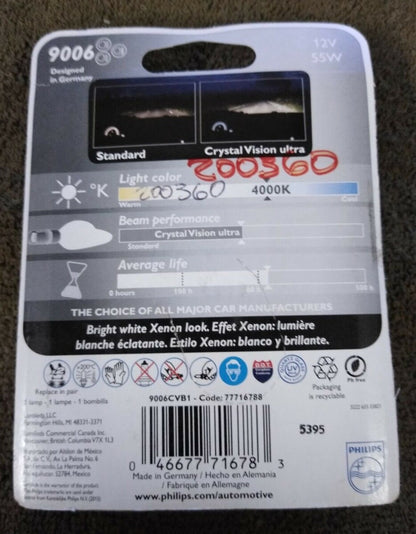NEW Phillips Lighting Crystal Bulb 9006CVB1 / 200360 / 77716788