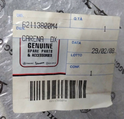 New Gilera Piaggio Vespa Side Fairing Right Hand 62113800M4