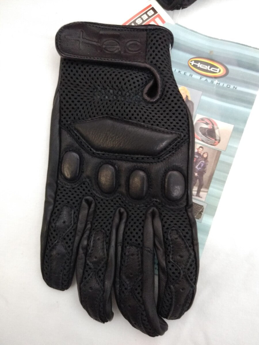 New HELD Gloves / Air 2112 / Black / Leather and Mesh / Motorrad / Size: 7S