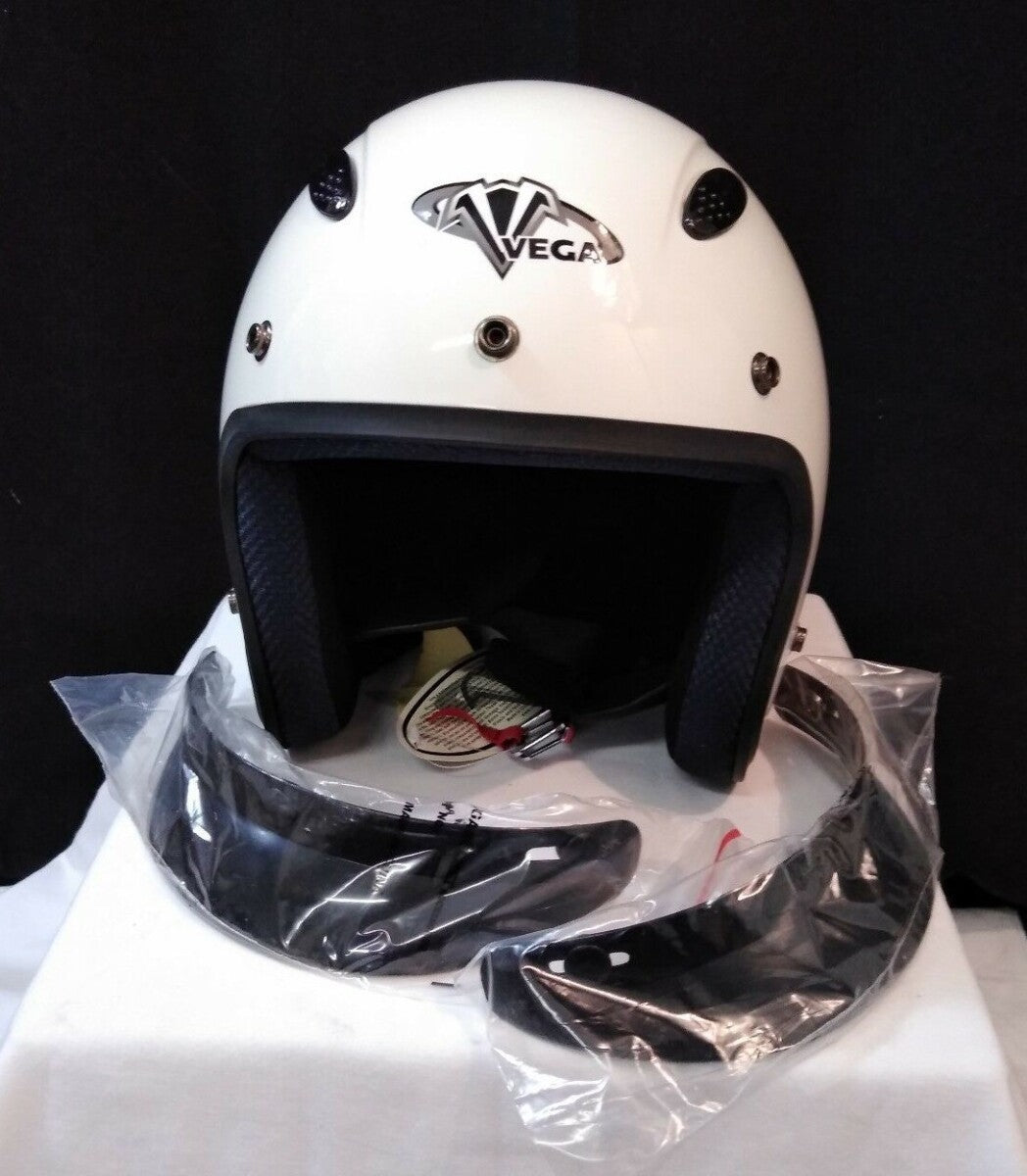 NEW Vega X-280 Motorcycle Open Face Helmet 8000-045 / White / Size: XL SnapVisor