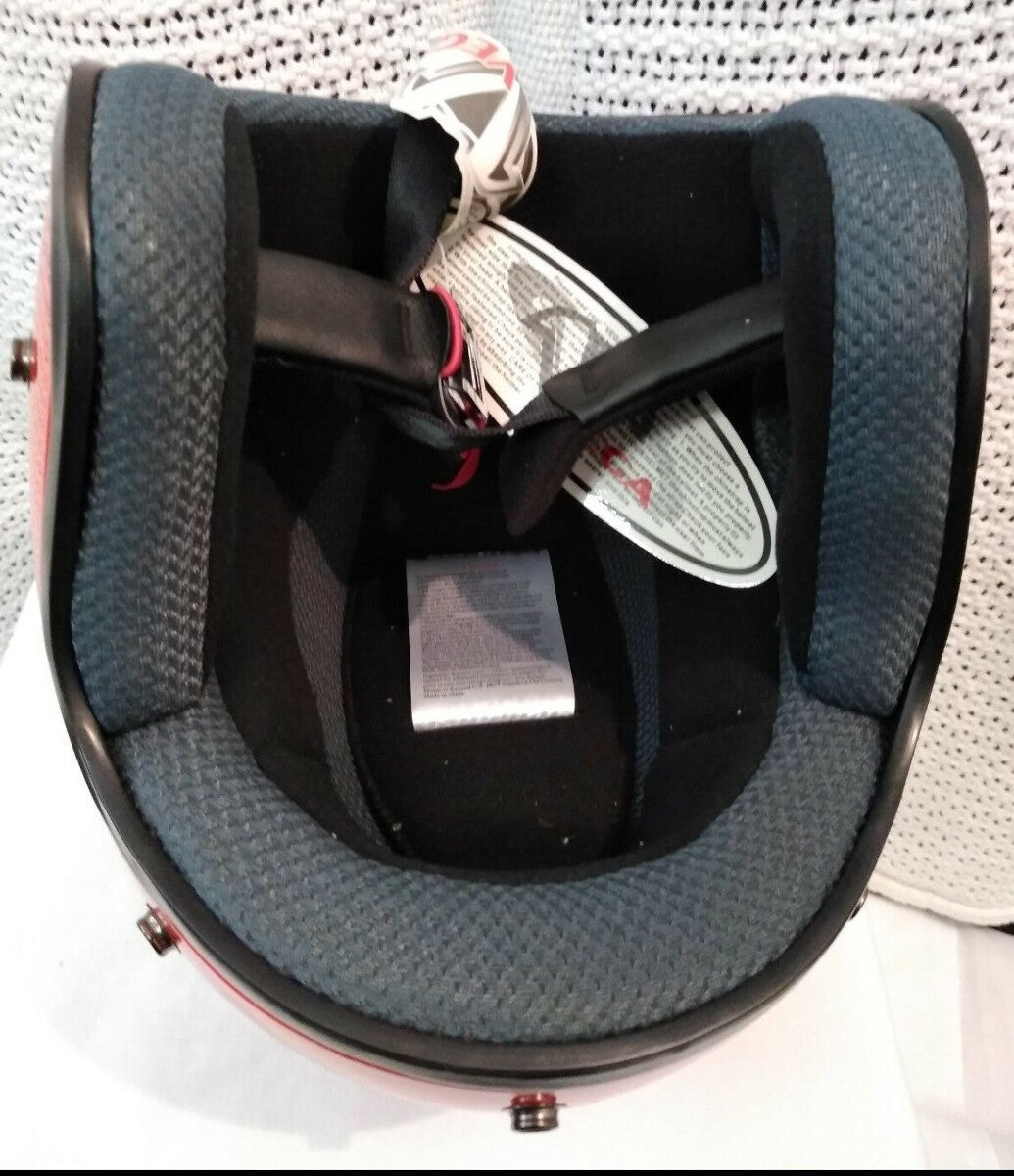NEW Vega X-280 Motorcycle Open Face Helmet 8000-045 / RED / Size: M NoVisor