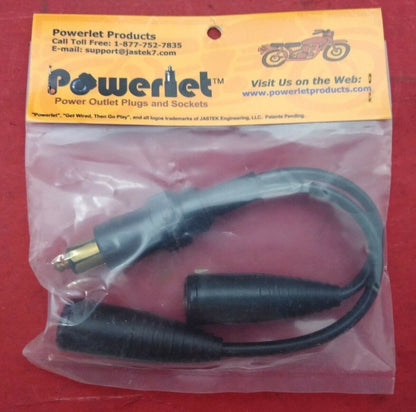 NEW Powerlet (PAC-007) Powerlet Straight Plug to Two Powerlet Sockets Y Cable