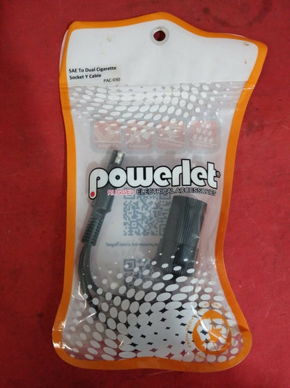 NEW Powerlet	 SAE Y-Cable To Dual Cigarette Socket PAC-030