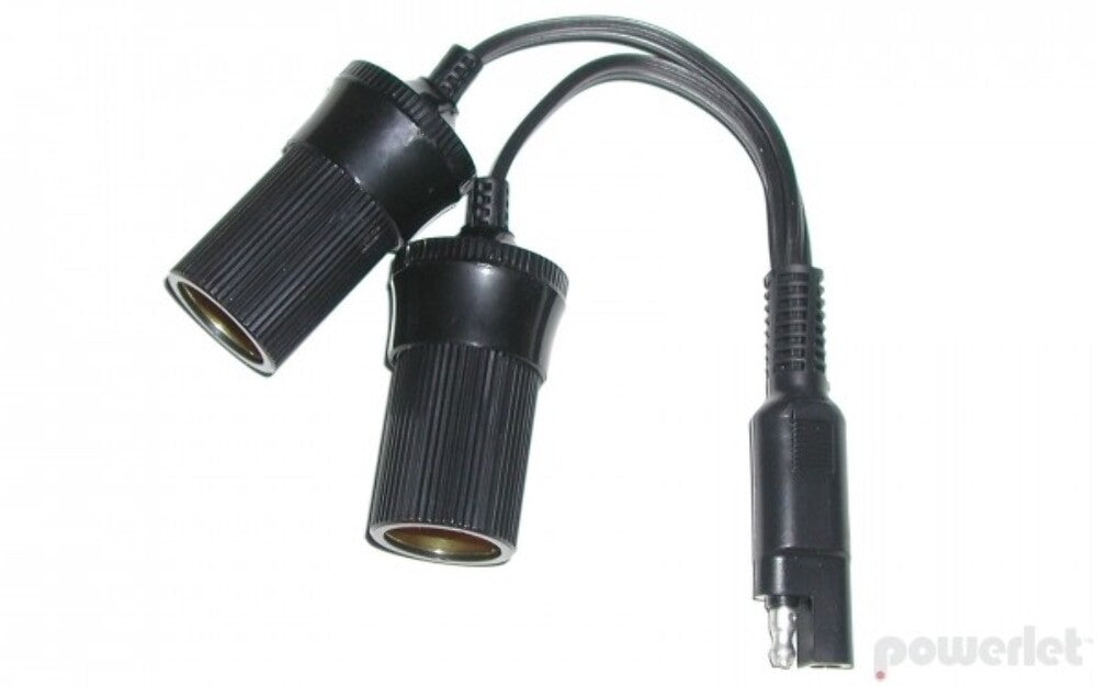 NEW Powerlet	 SAE Y-Cable To Dual Cigarette Socket PAC-030