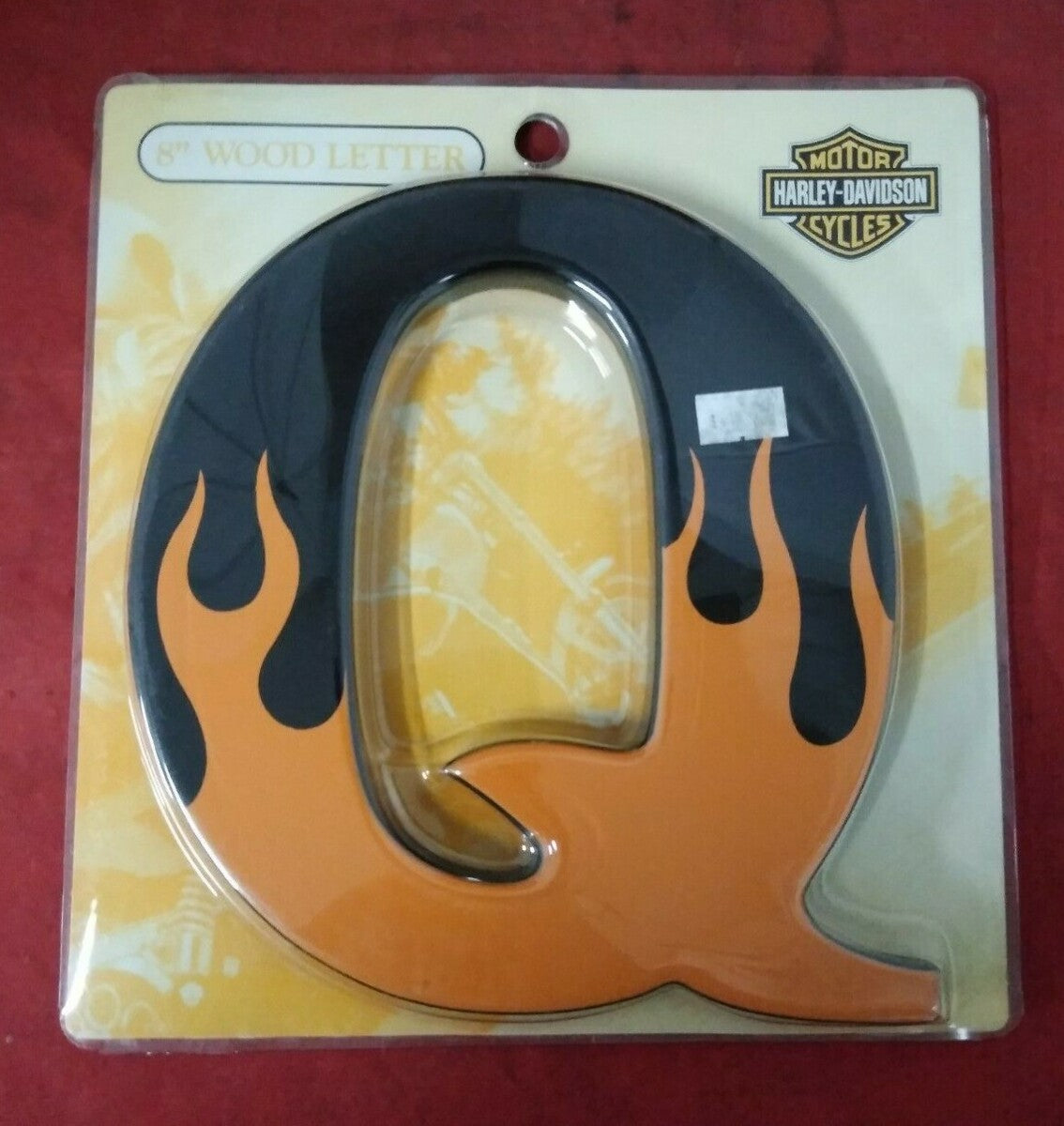 NEW Harley Davidson 8" Wooden Flame Letters " Q "