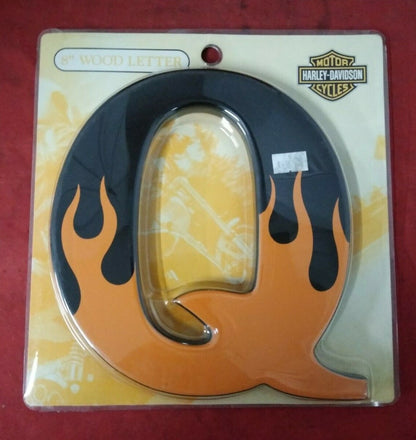 NEW Harley Davidson 8" Wooden Flame Letters " Q "