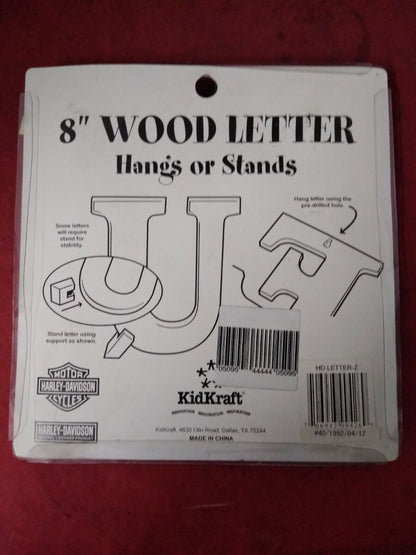 NEW Harley Davidson 8" Wooden Flame Letters " Z "