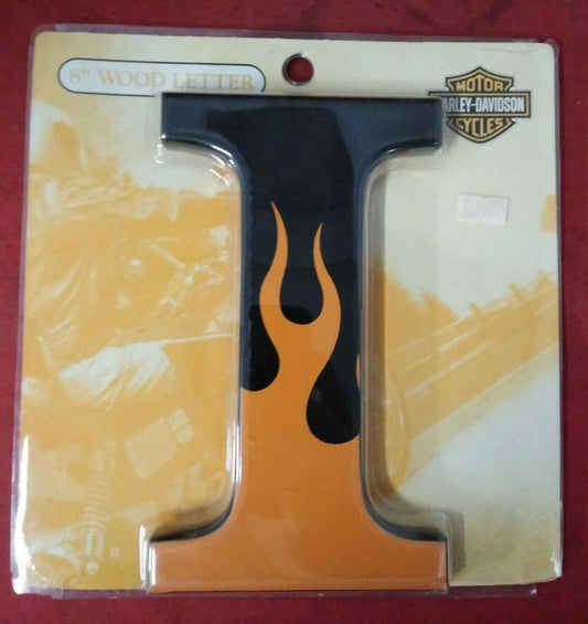 NEW Harley Davidson 8" Wooden Flame Letters " I "