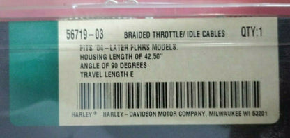 NEW Harley Davidson Braided Throttle / Idle Cables 56719-03