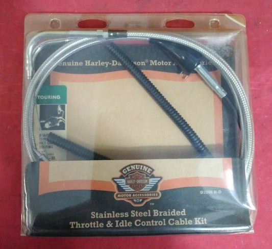 NEW Harley Davidson Braided Throttle / Idle Cables 56719-03
