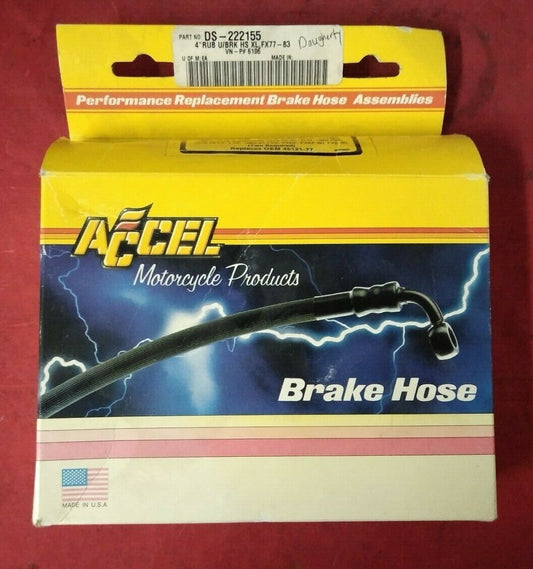 NEW ACCEL Front Brake Hose 4" Over Stock Length DS-222155 / 6106 For H-D