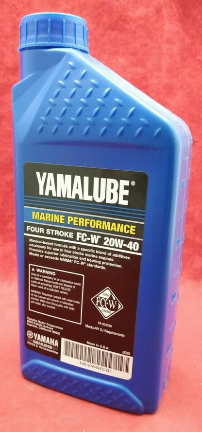 NEW Yamalube Marine Performance Four Stroke FC-W 20W-40 1 Quart LUB-20W40-FC-QT