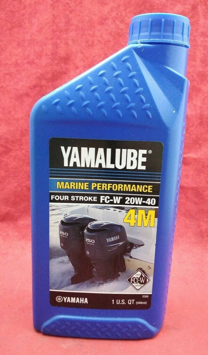 NEW Yamalube Marine Performance Four Stroke FC-W 20W-40 1 Quart LUB-20W40-FC-QT