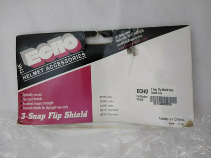 New ECHO 3 Snap Half Helmet Face Shield Visor / Hard Coated Clear / 02-205
