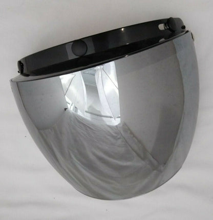 New ECHO 3 Snap Half Helmet Face Shield Visor / Hard Coated Mirrored Smoke