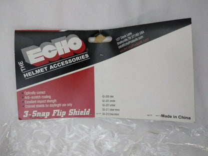 New ECHO 3 Snap Half Helmet Face Shield Visor / Blue Mirror / 02-212