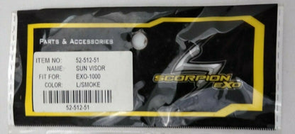 New Scorpion EXO Face Shield Visor / 52-512-51 / LIGHT SMOKE / Fits: EXO-1000