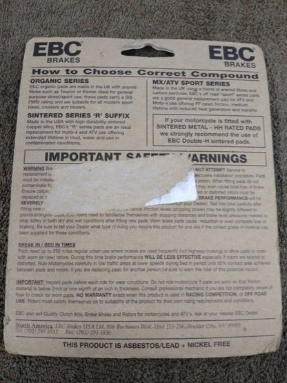 NEW EBC Brakes for Motorcycle / ATV / High Performance / Organic / FA136