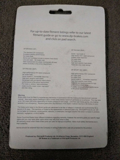NEW DP Brake Pads / Off Road / ATV / Suzuki, Arctic Cat, Kawasaki / Rear / DP817
