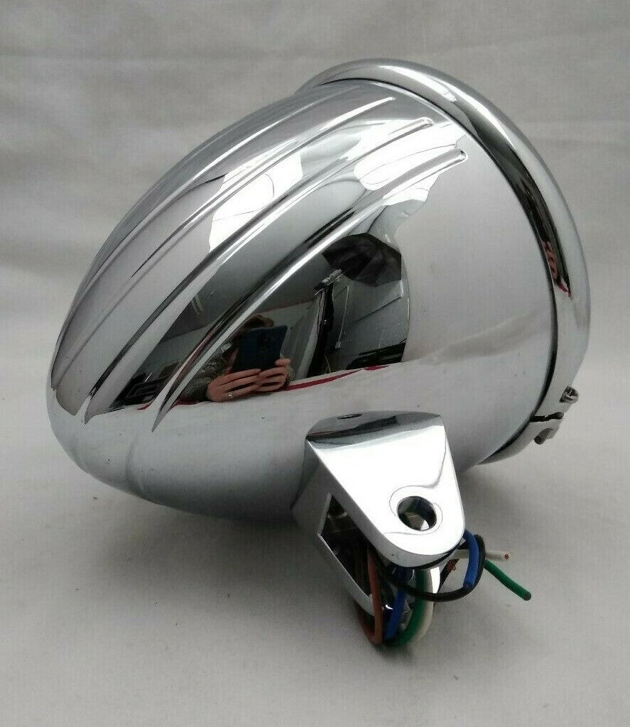 NEW Bailey Co. 5-3/4" Bottom Mount Headlight Bullet Billet Housing 12V 60-55w H4