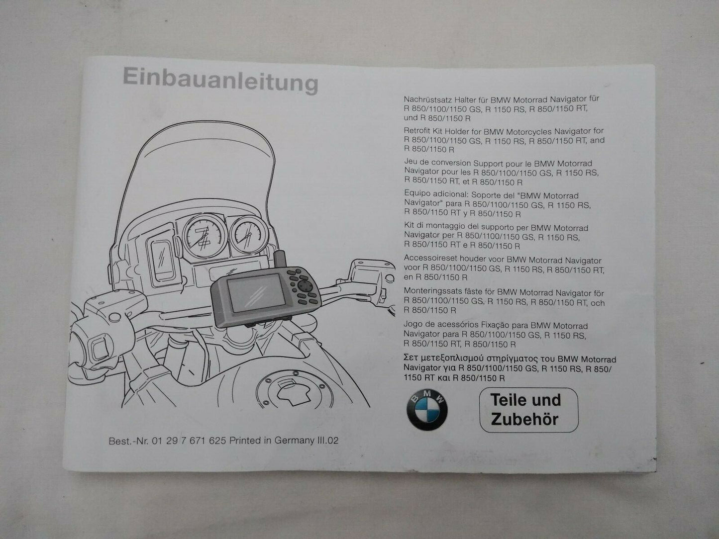 NEW Set of BMW Navigator Mounting Components / 71607659402