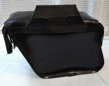 NEW XL Silver Eagle Saddle Bags With Fringe / Black / DS-110873 / 66-XL-SE-FR