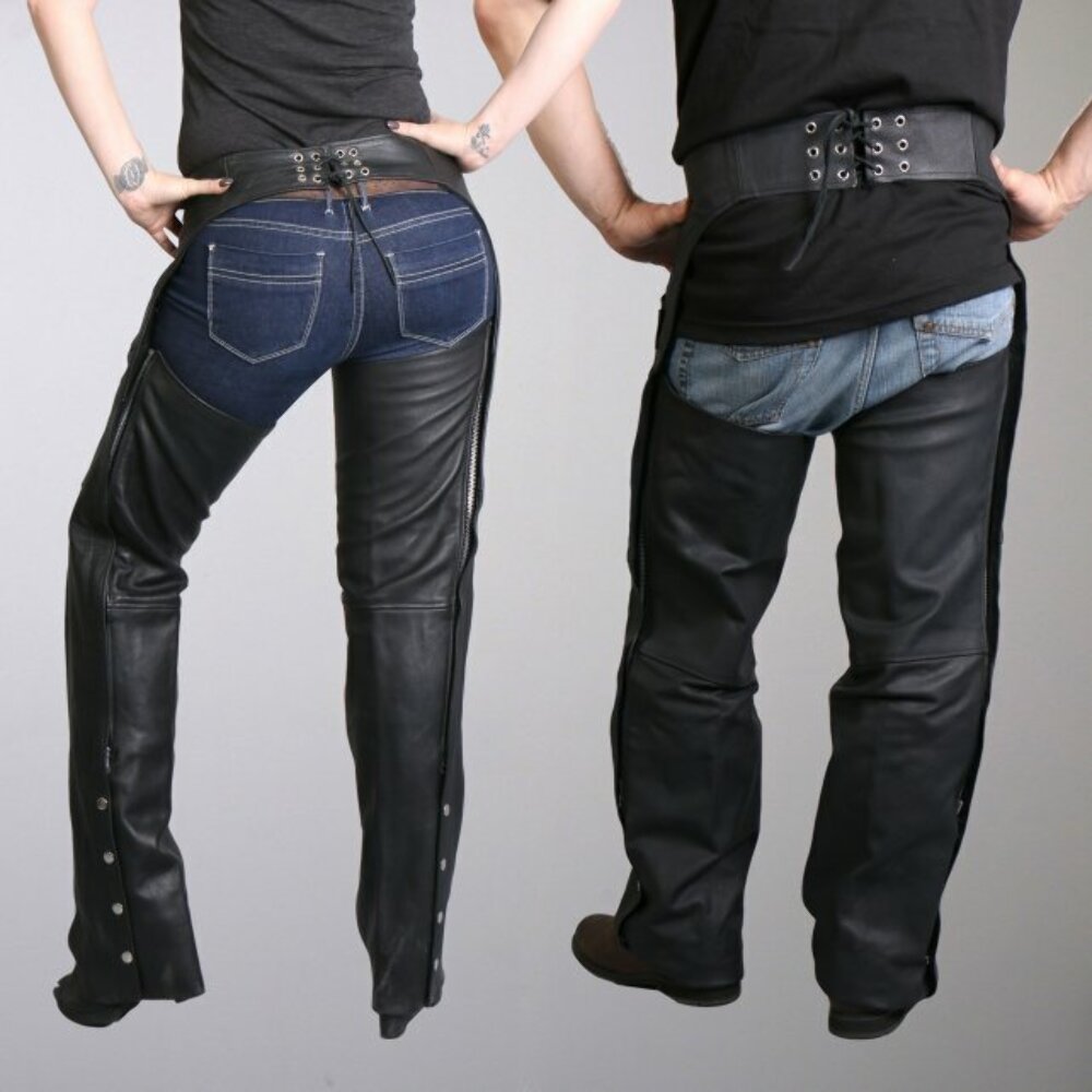 NEW Hot Leathers Fully Lined Unisex Leather Chaps / CHM1001 / XL