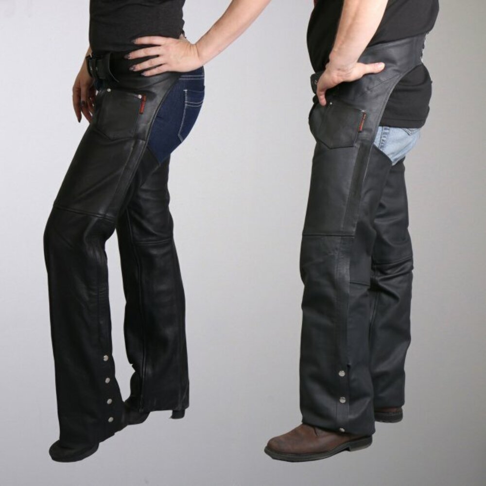 NEW Hot Leathers Fully Lined Unisex Leather Chaps / CHM1001 / L