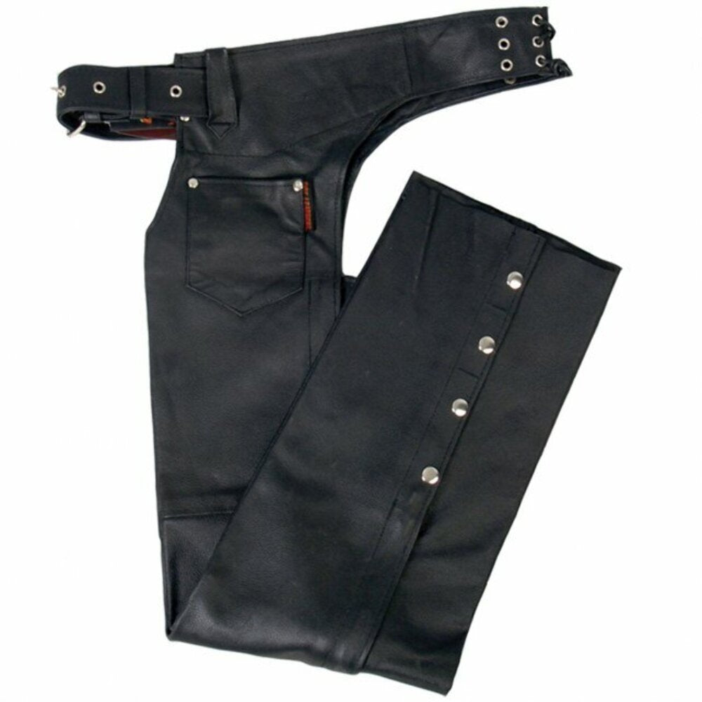 NEW Hot Leathers Fully Lined Unisex Leather Chaps / CHM1001 / L