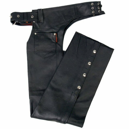 NEW Hot Leathers Fully Lined Unisex Leather Chaps / CHM1001 / L