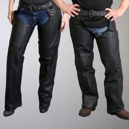 NEW Hot Leathers Fully Lined Unisex Leather Chaps / CHM1001 / L