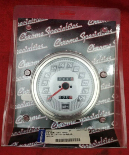 NEW Chrome Specialties 2:1 Aluminum Face Speedometer / 310632