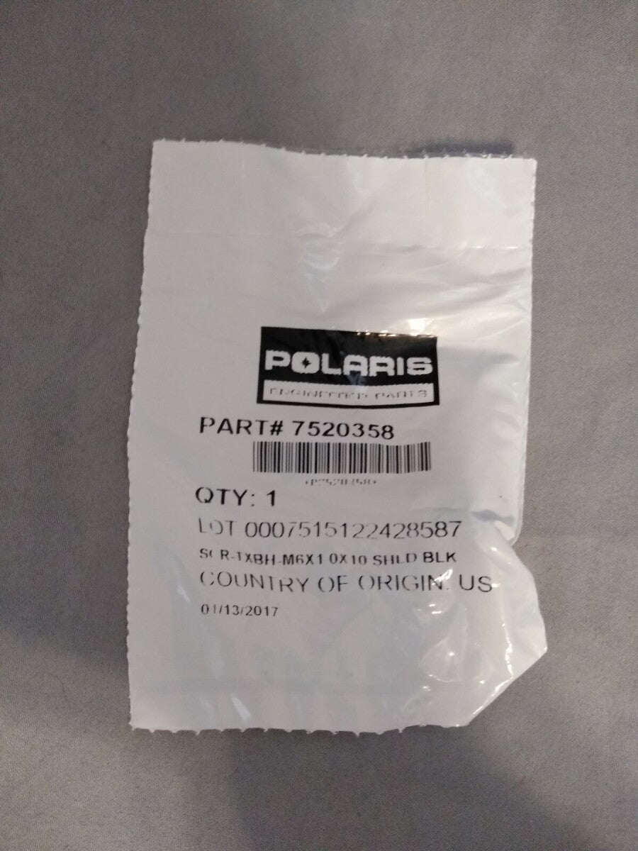 NEW Lot of 10 / Polaris SCR-TXBH-M6X1.0X10 SHLD BLK / 7520358