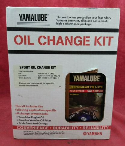 NEW YAMALUBE Sport Oil Change Kit 15W-50 / 4 Quarts, Oil Filter, Drain Gasket