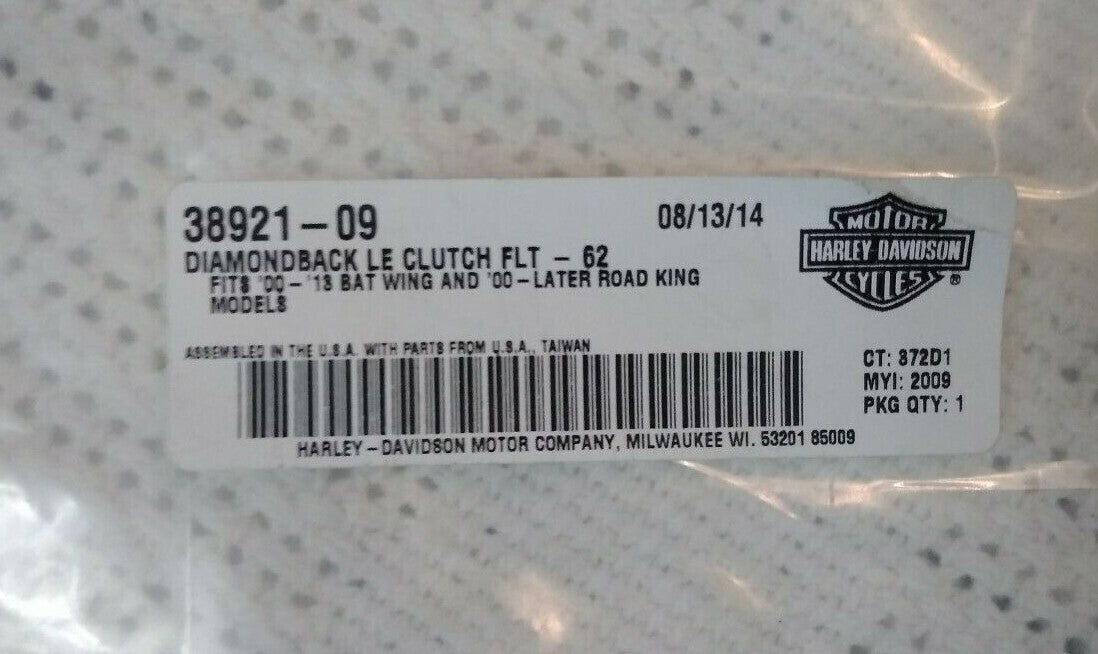 NEW Harley-Davidson Touring Clutch Cable Diamond Back / 38921-09