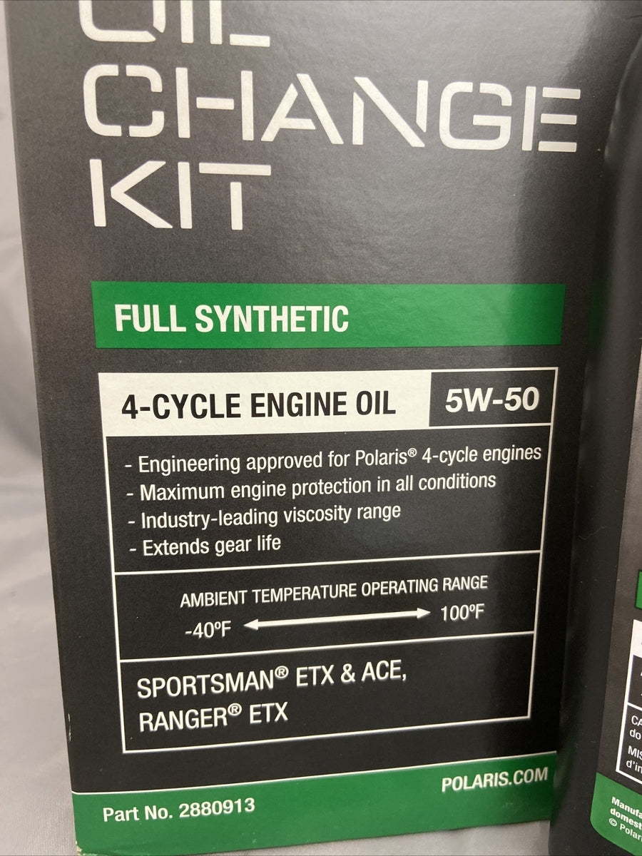 NEW Polaris Engineered PS-4 Oil Change Kit / 5W-50 / 4 Cycle / 2880913