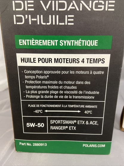 NEW Polaris Engineered PS-4 Oil Change Kit / 5W-50 / 4 Cycle / 2880913