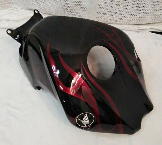 NEW HONDA Gas Tank Cover CBR 1000 RR BLACK & CHERRY RED FLAME '08-'11 Fireblade