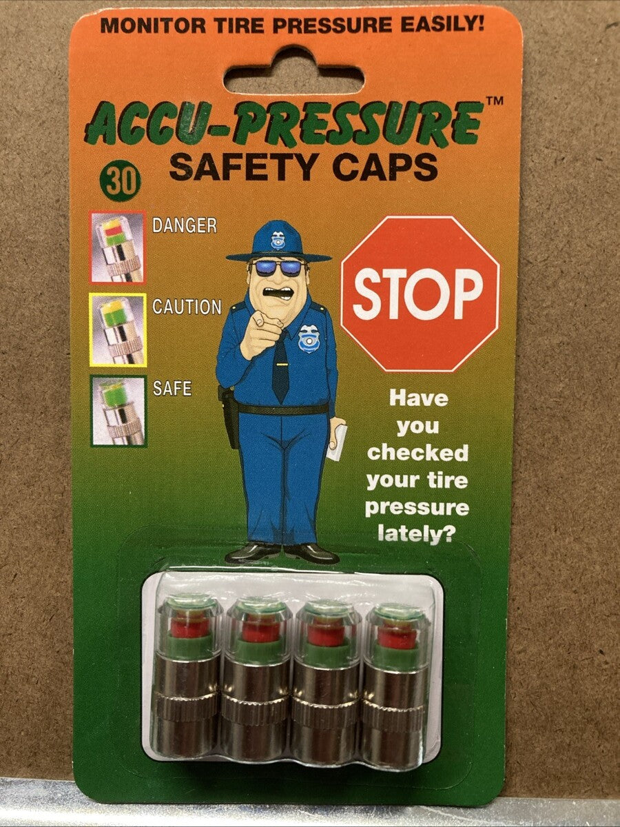 NEW Accu-Pressure Safety Tire Caps, Set of 4 (30 psi) / 9314800060